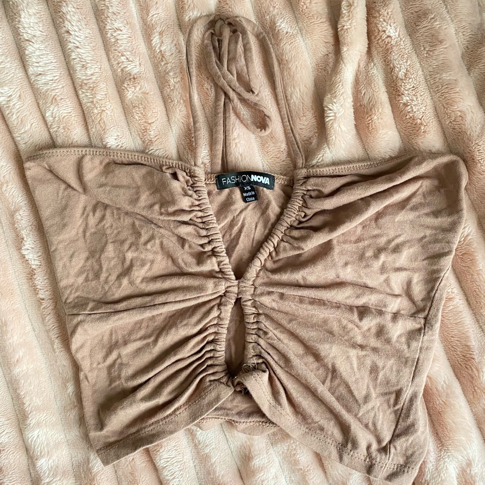 Brown crop top